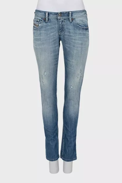 Blue low rise jeans