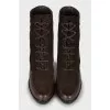 Suede ankle boots with leather inserts