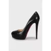 Black leather shoes