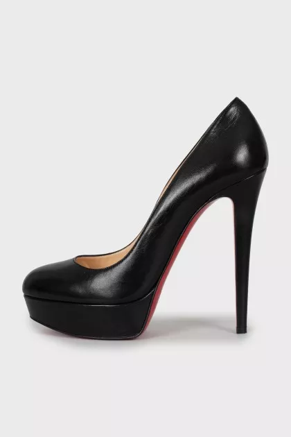 Black leather shoes