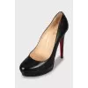 Black leather shoes