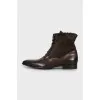 Men's leather and suede boots