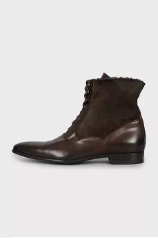 Men's leather and suede boots
