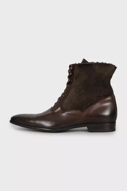 Men's leather and suede boots