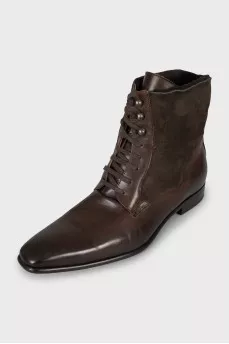 Men's leather and suede boots