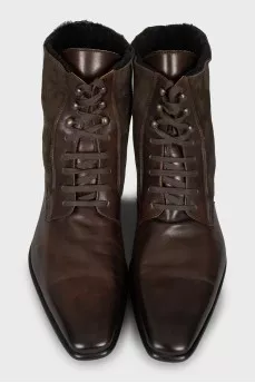 Men's leather and suede boots