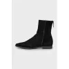 Suede boots with back closure