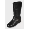 Cropped leather boots