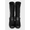 Cropped leather boots