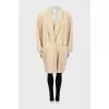 Beige straight cut fur coat