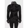 Fitted sheepskin coat decorated with rhinestones