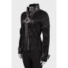 Fitted sheepskin coat decorated with rhinestones