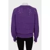 Knitted sweater with branded embroidery with tag