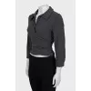 Gray wrap blouse