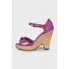 Purple Wedge Sandals