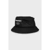 Black Panama hat with brand logo