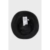 Black Panama hat with brand logo
