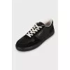 Men's suede and leather sneakers with tag