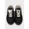 Men's suede and leather sneakers with tag