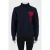 Dark blue wool sweater