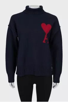 Dark blue wool sweater