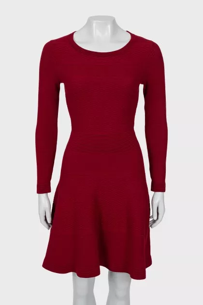 Knitted dress in red