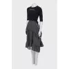Polka dot dress with brand logo