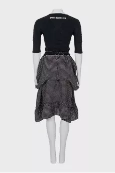 Polka dot dress with brand logo