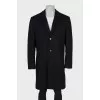 Men's black coat, straight cut