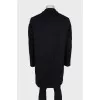 Men's black coat, straight cut