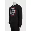 Men's black sweatshirt with branded embroidery