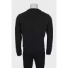Men's black sweatshirt with branded embroidery