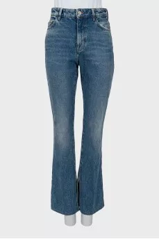 Blue high waist flared jeans