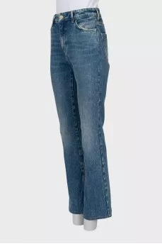 Blue high waist flared jeans