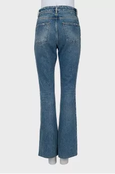 Blue high waist flared jeans