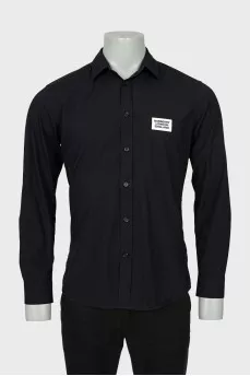 Men's black fitted shirt