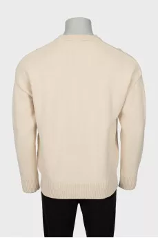 Men's wool sweater with brand logo
