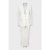 White suit with accent stripes