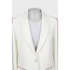White suit with accent stripes