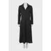 Wool dress with relief seams