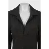Wool dress with relief seams