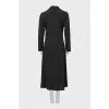 Wool dress with relief seams