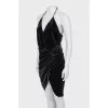 Velour dress with ties