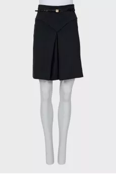 Fitted skirt with belt