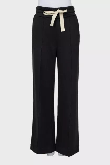 Black straight fit trousers