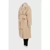 Beige wool fur coat