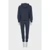 Sports suit with shiny decor