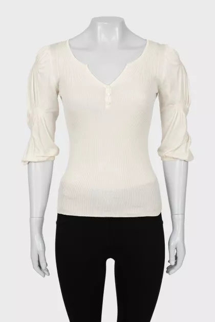 Fitted top with sleeves