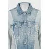 Denim Jacket with Buttons and Tag