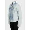 Denim Jacket with Buttons and Tag
